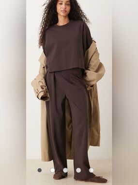 ASOS Wide-Leg Pants in Chocolate (NEW)